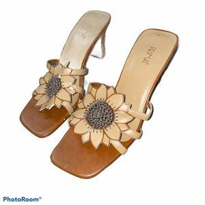 Women Block Square Heel Sandals Square Toe Strap S